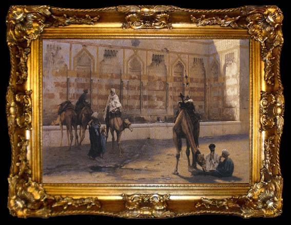 framed  Jean - Leon Gerome Camels at the Watering Place., ta009-2